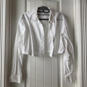 White Women's Cropped Shirt